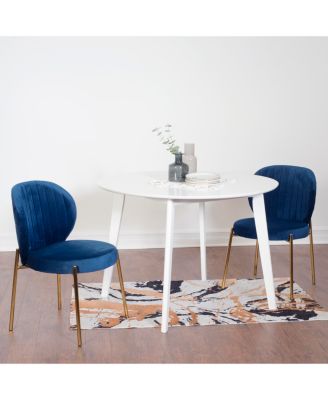 White Round Dining Set with 2 Chairs