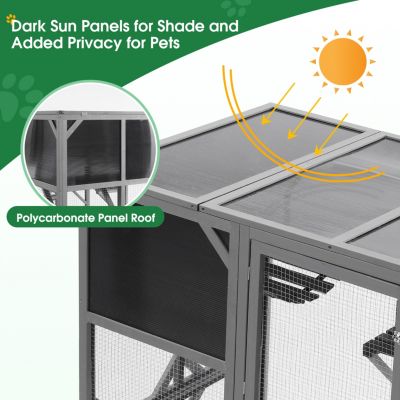 Streamdale Spacious Cat Enclosure with UV Roof and Multiple Platforms