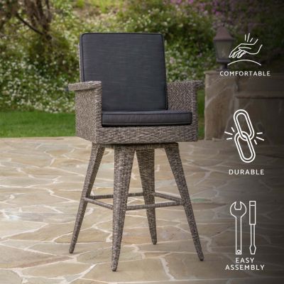 Streamdale 30" Water-Resistant Wicker Barstool