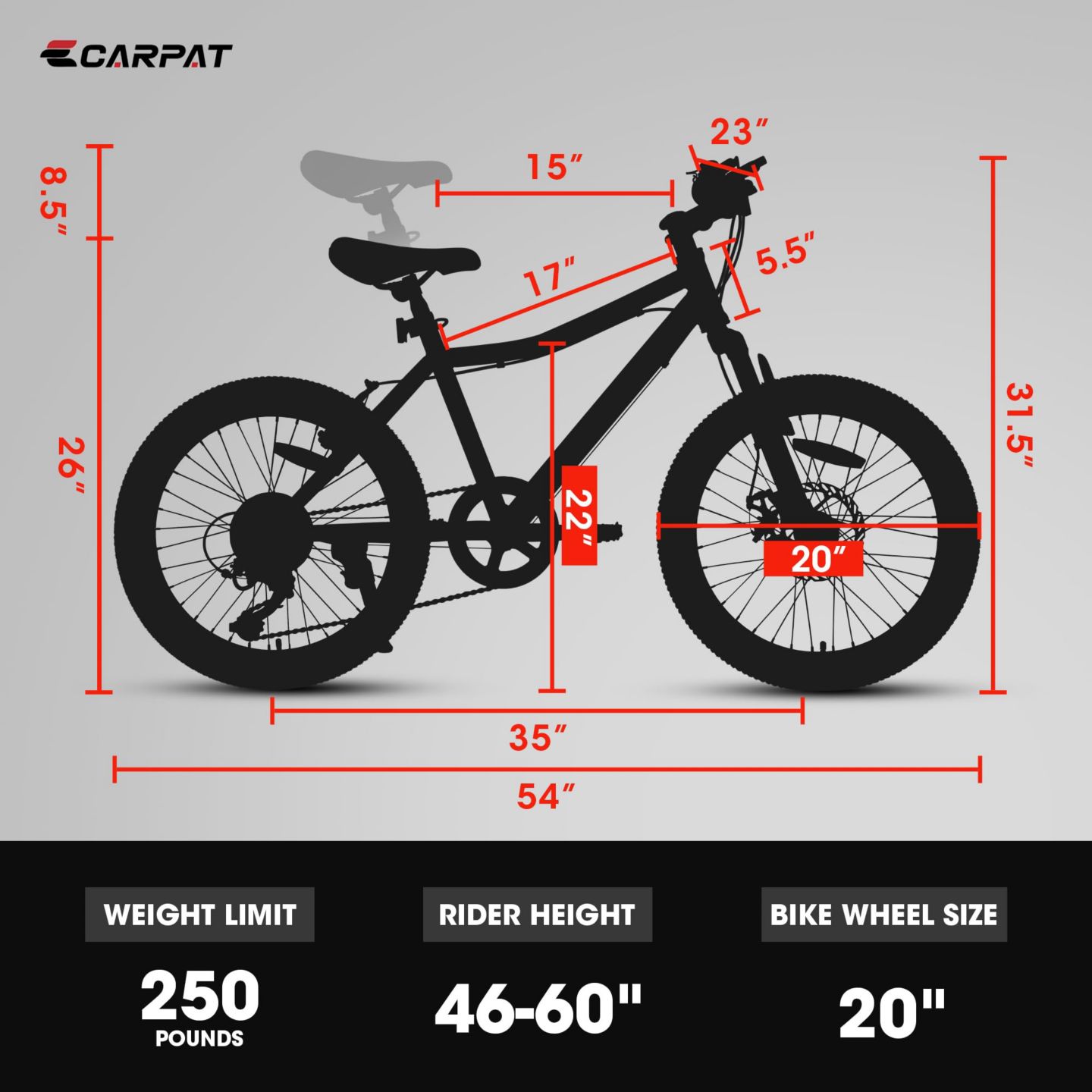 Детская игрушка Streamdale Furniture 20" 7-Speed Disc Brake Front Suspension Kids' Bike, 8–12 лет, цвет: Зелёный — фото 7