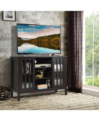 Wood TV Stand Entertainment Media Center Console for TV up to 50'' Brown