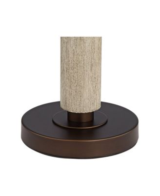 Hugo Modern Mid Century Table Lamp 28 1/2" Tall Whitewashed Column with USB Charging Port Oatmeal Drum Shade for Living Room House