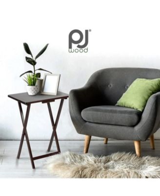 Folding TV Snack Tray Folding Table Desk Stand, Espresso Brown, Set of 2