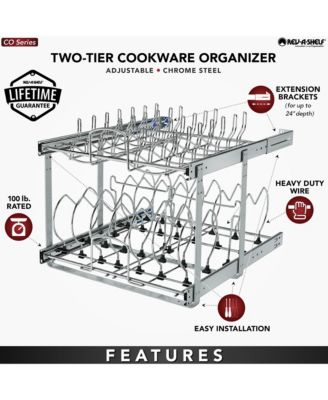 Pull Out Cabinet Pot and Pan Organzier, 21" Width, 5CW2-2122-CR