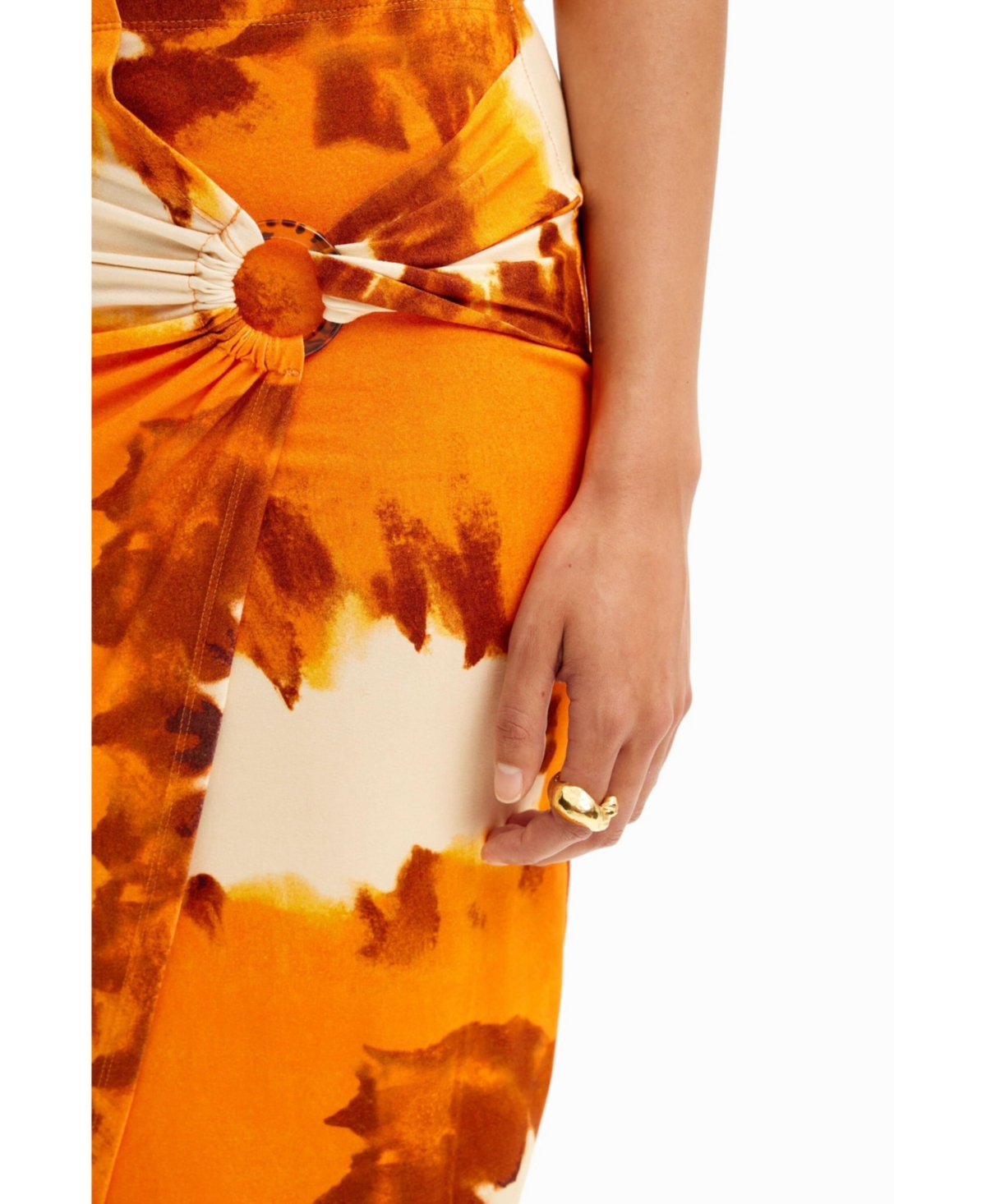 Desigual Women's Tie-dye wrap midi skirt