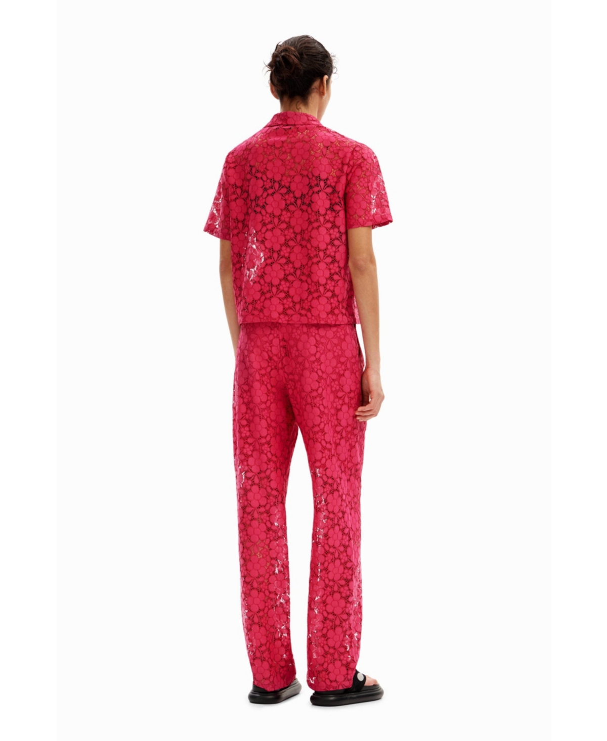 Desigual Women's Tailored floral lace trousers