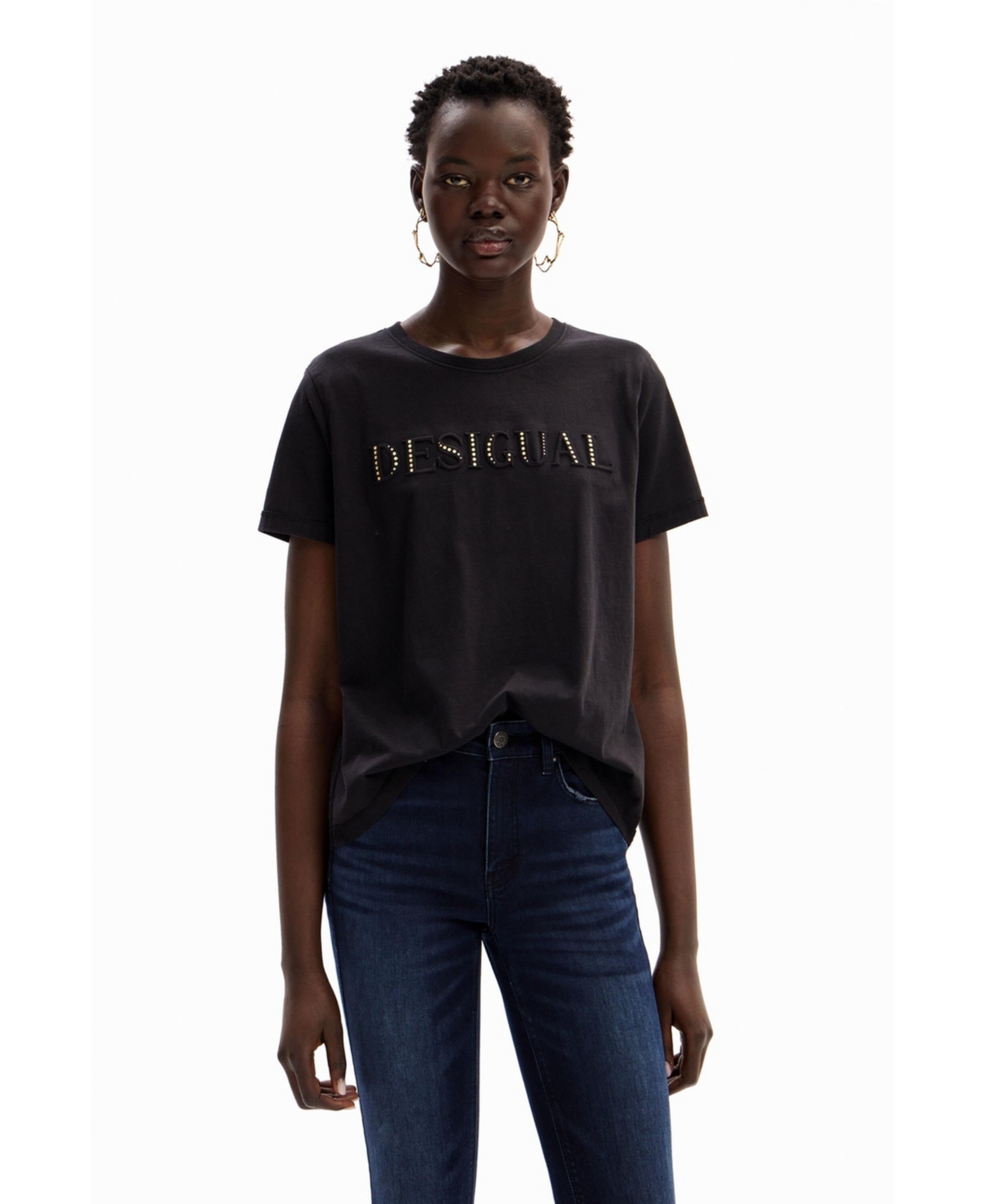 Women's Shiny logo T-shirt - Black