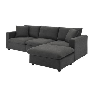 Modern L-Shaped Sectional Sofa (4-Seat) with Pillows