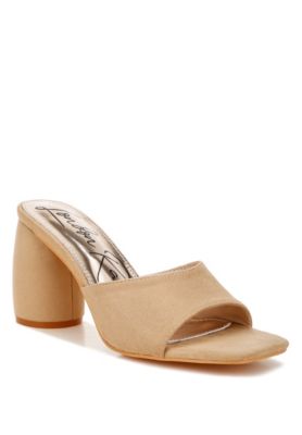 Womens Bumblin Round Heel Micro Suede Sandals