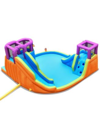 6-in-1 Inflatable Dual Water Slide Bounce House Without Blower