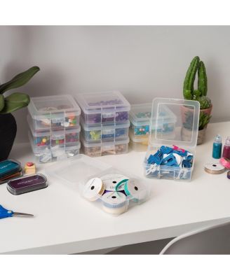 10 Pack Small Plastic Hobby Art Craft Supply Organizer Storage Containers with Latching Lid