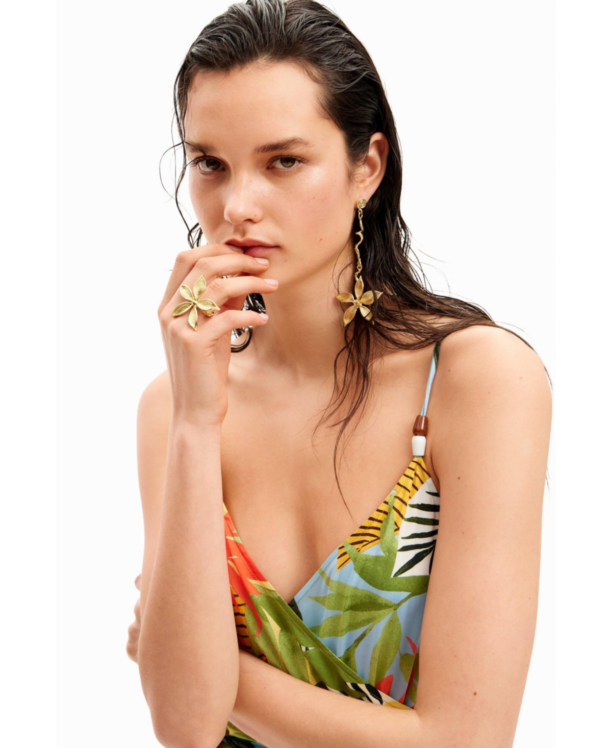 Desigual Women's Tropical Wrap Midi Dress