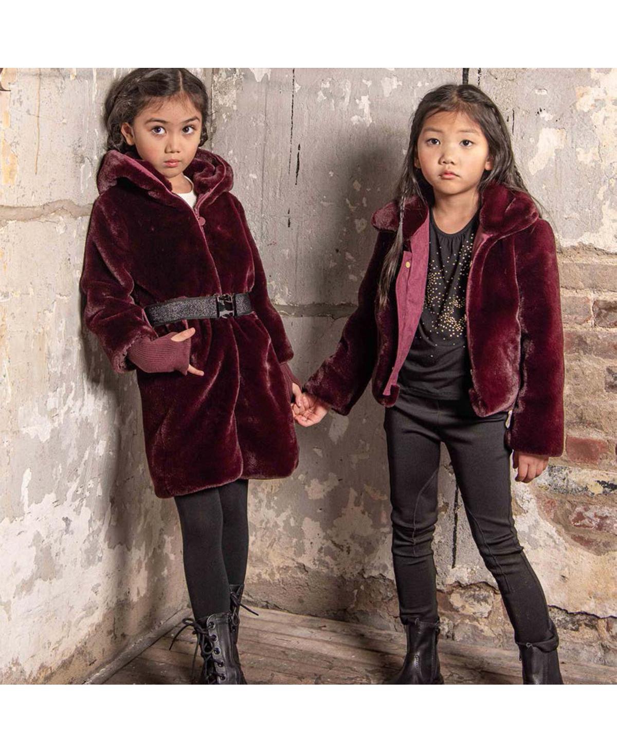 Imoga Collection Child Gary FW23Faux Fur Coat - Burgundy