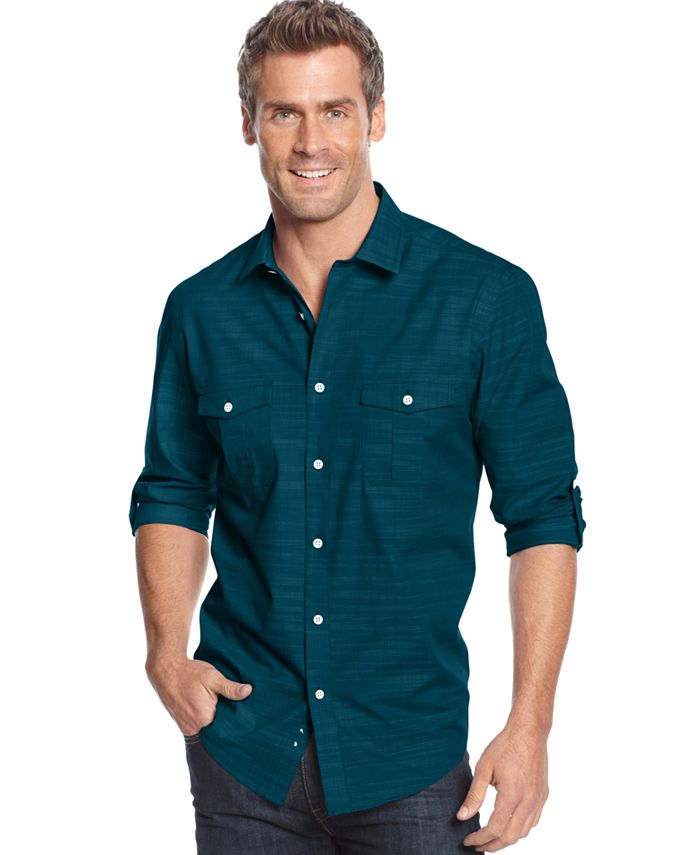Alfani Men's Warren Long Sleeve Shirt, Created for Macy's - Macy's