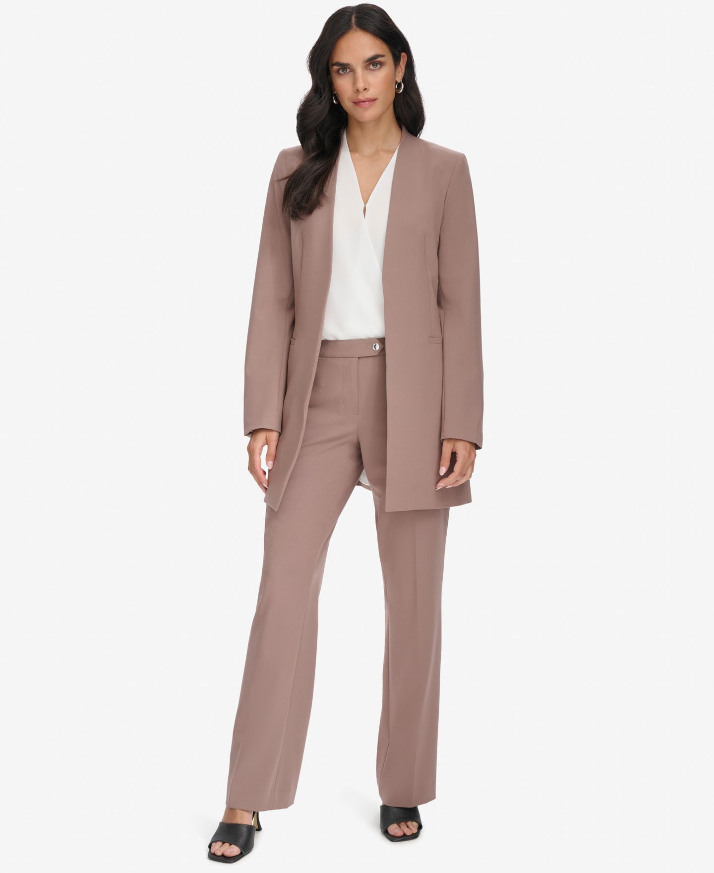 Женские брюки Calvin Klein Modern Fit Trousers, цвет: Какао — фото 4