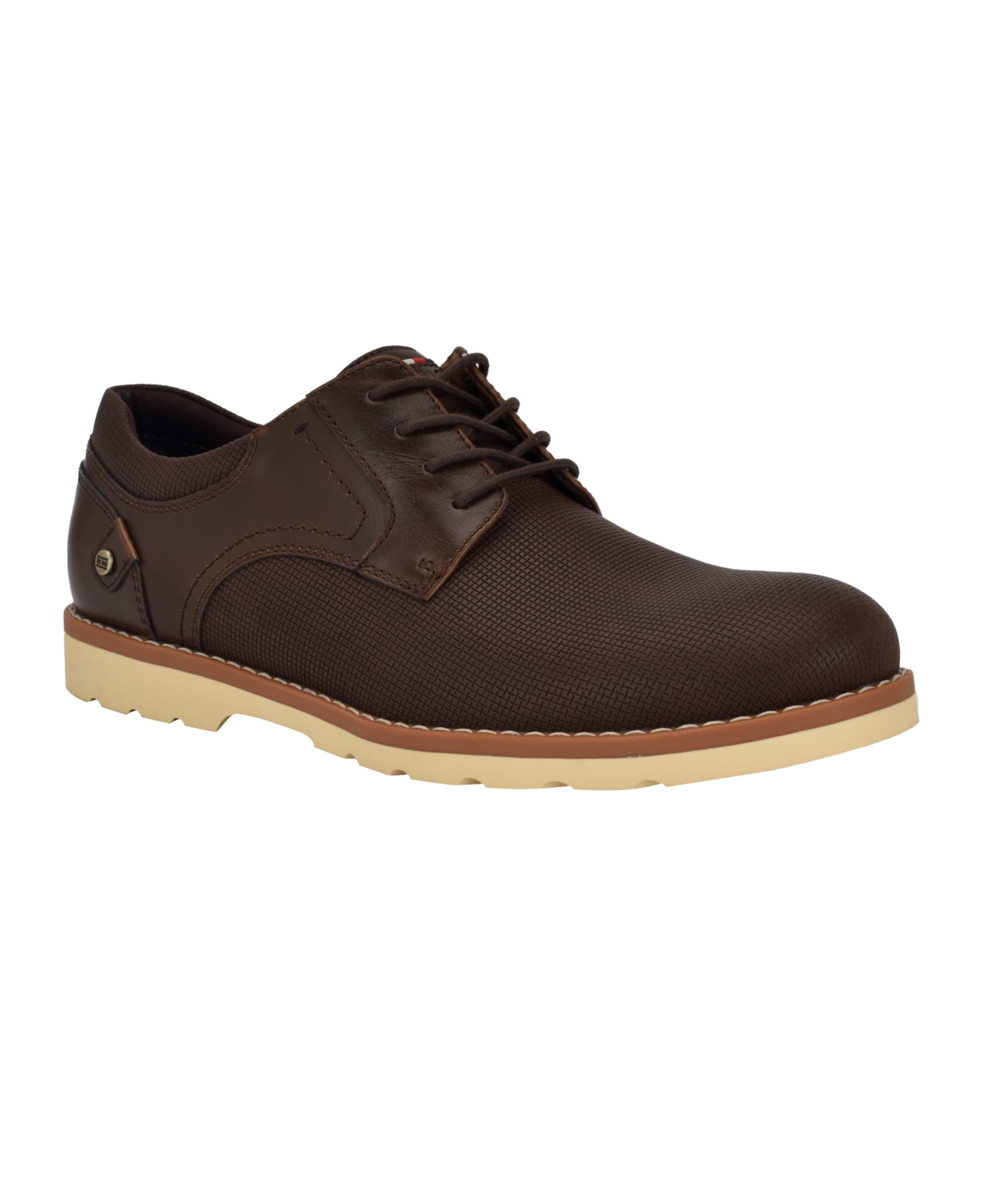 Tommy Hilfiger Men's Nemoza Lace Up Dress Oxfords In Dark Brown Multi