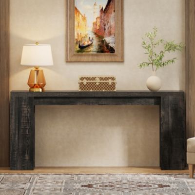 70.9-Inch Long Console Table, Farmhouse Wooden Entryway Sofa Table Behind Couch, Narrow Entry Console
