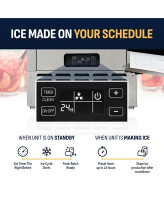 15” Undercounter Nugget Ice Maker, Pebble Ice Maker Producing 66 lbs. Daily, Built-in or Freestanding in Stainless Steel, Sonic Ice Makers for Home, Bar, Restaurant