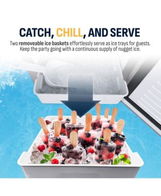 15” Undercounter Nugget Ice Maker, Pebble Ice Maker Producing 66 lbs. Daily, Built-in or Freestanding in Stainless Steel, Sonic Ice Makers for Home, Bar, Restaurant