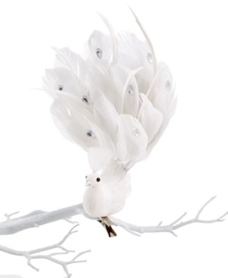 Holiday Lane - White Peacock Clip-On Tree Ornament, Only at Macy's