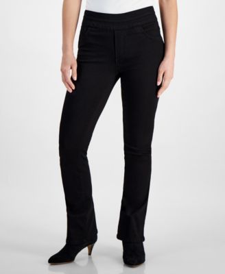 Petite "Ab"solution Pull-On High-Rise Itty Bitty Bootcut Jeans