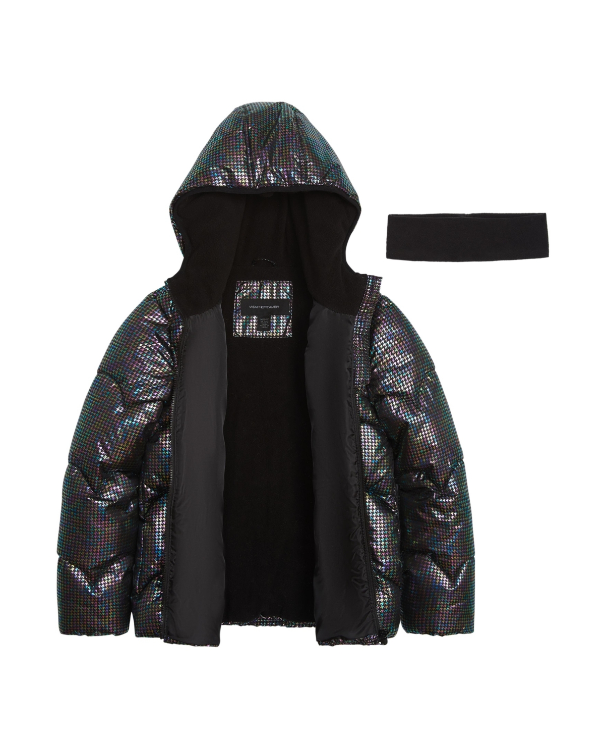 WEATHERTAMER TODDLER & LITTLE GIRLS IRIDESCENT FOIL PUFFER JACKET 