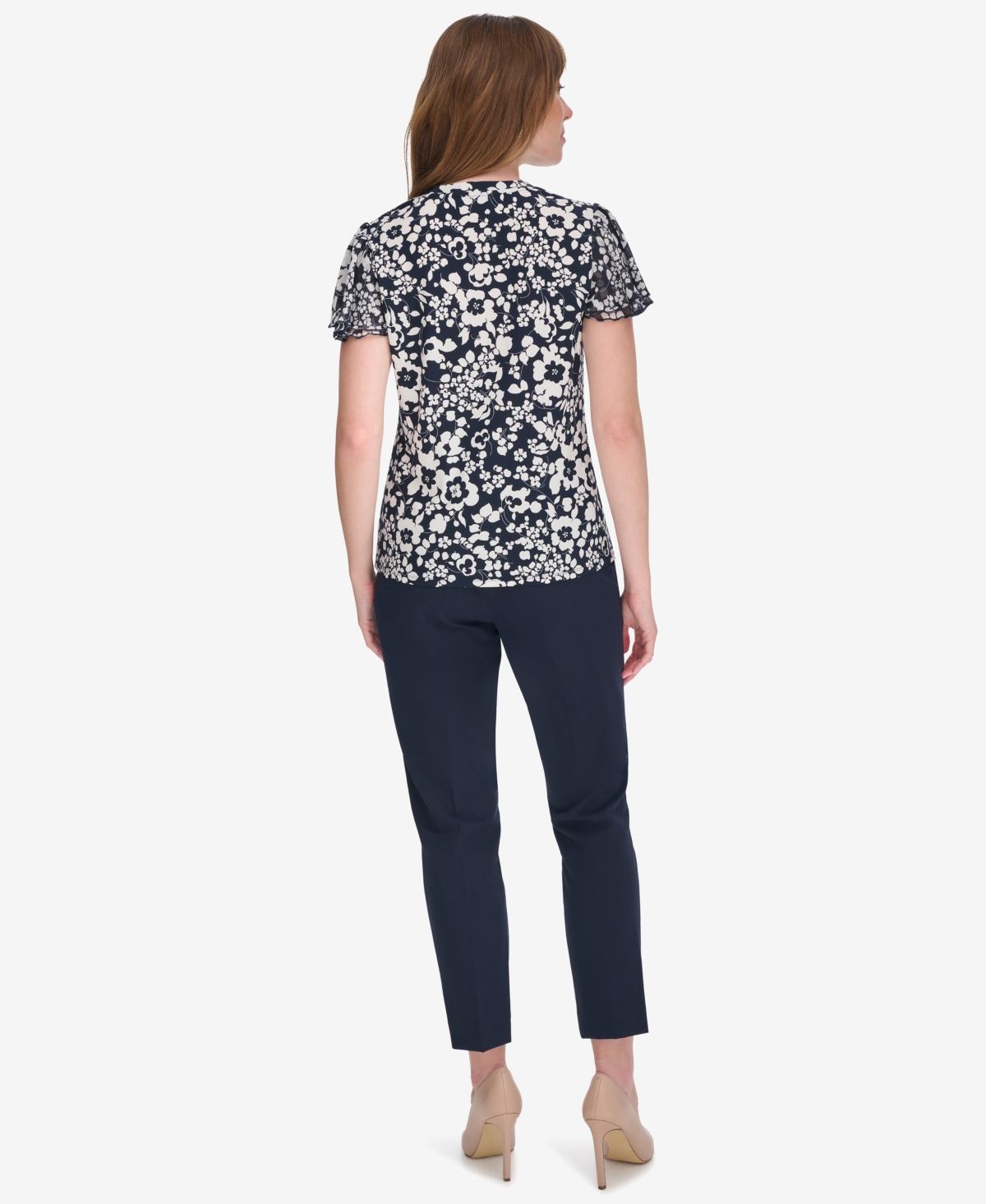 Tommy Hilfiger Women's Blouse With Puff Sleeves In Mdnght,ivr