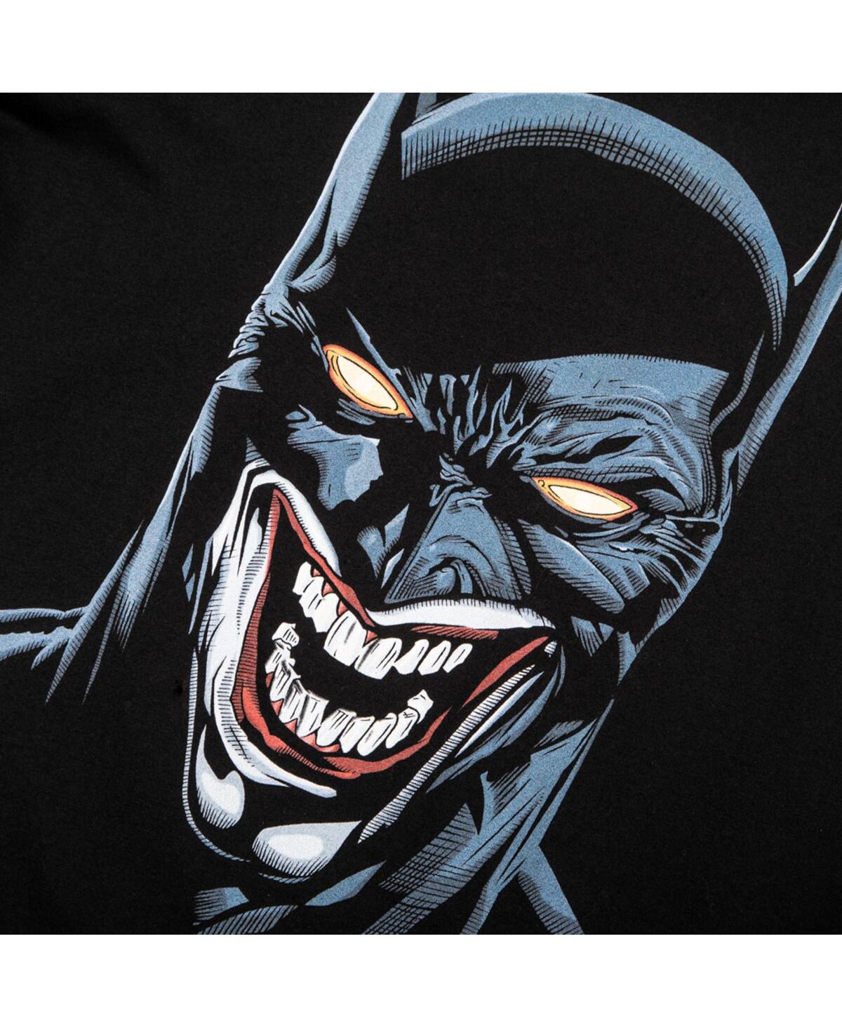 Heroes & Villains Men'sBatman Joker Mash-Up Long Sleeve T-Shirt - Black
