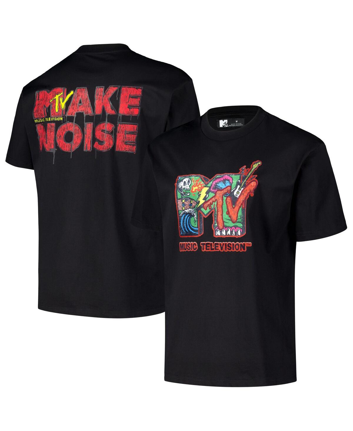 Men's Black Mtv Drip Loose Fit T-Shirt - Black