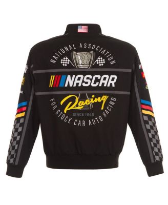 JH Design Men's Black NASCAR Twill Driver Uniform Full-Snap Jacket