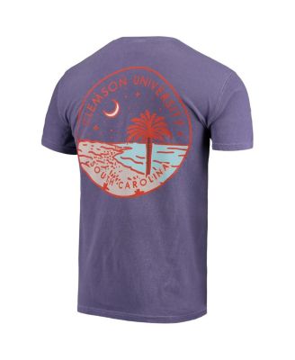 Men's Purple Clemson Tigers Circle Scene Comfort Colors Pocket T-Shirt