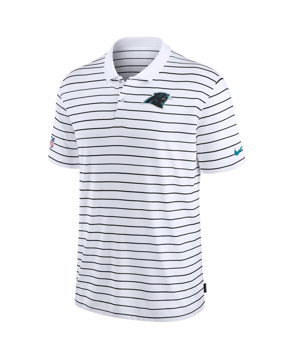 Nike Men'sCarolina Panthers Sideline Lock Up Victory Performance Polo - White, Black