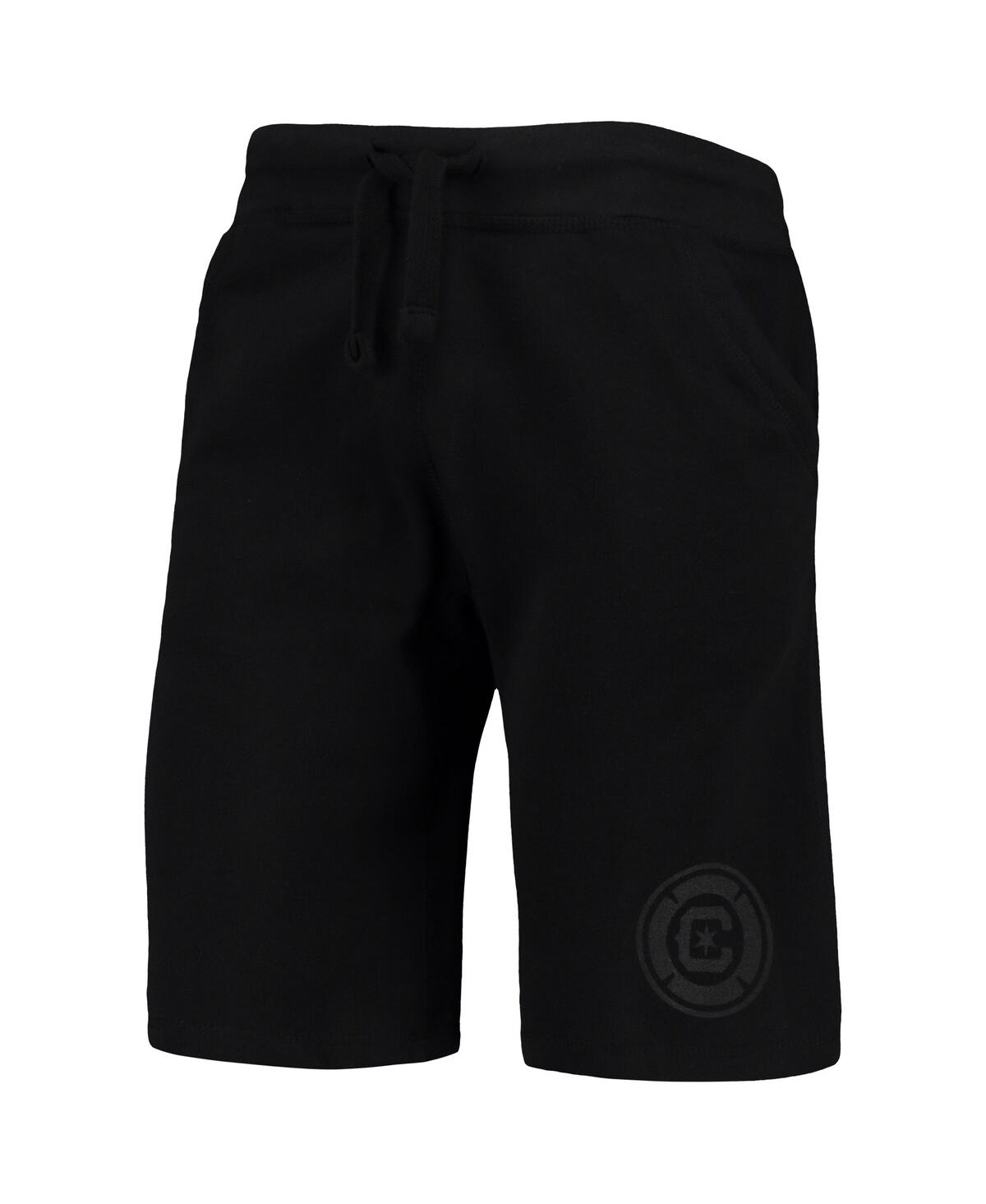 Mitchell & Ness Men's Chicago Fire All Black Fleece Shorts In Black