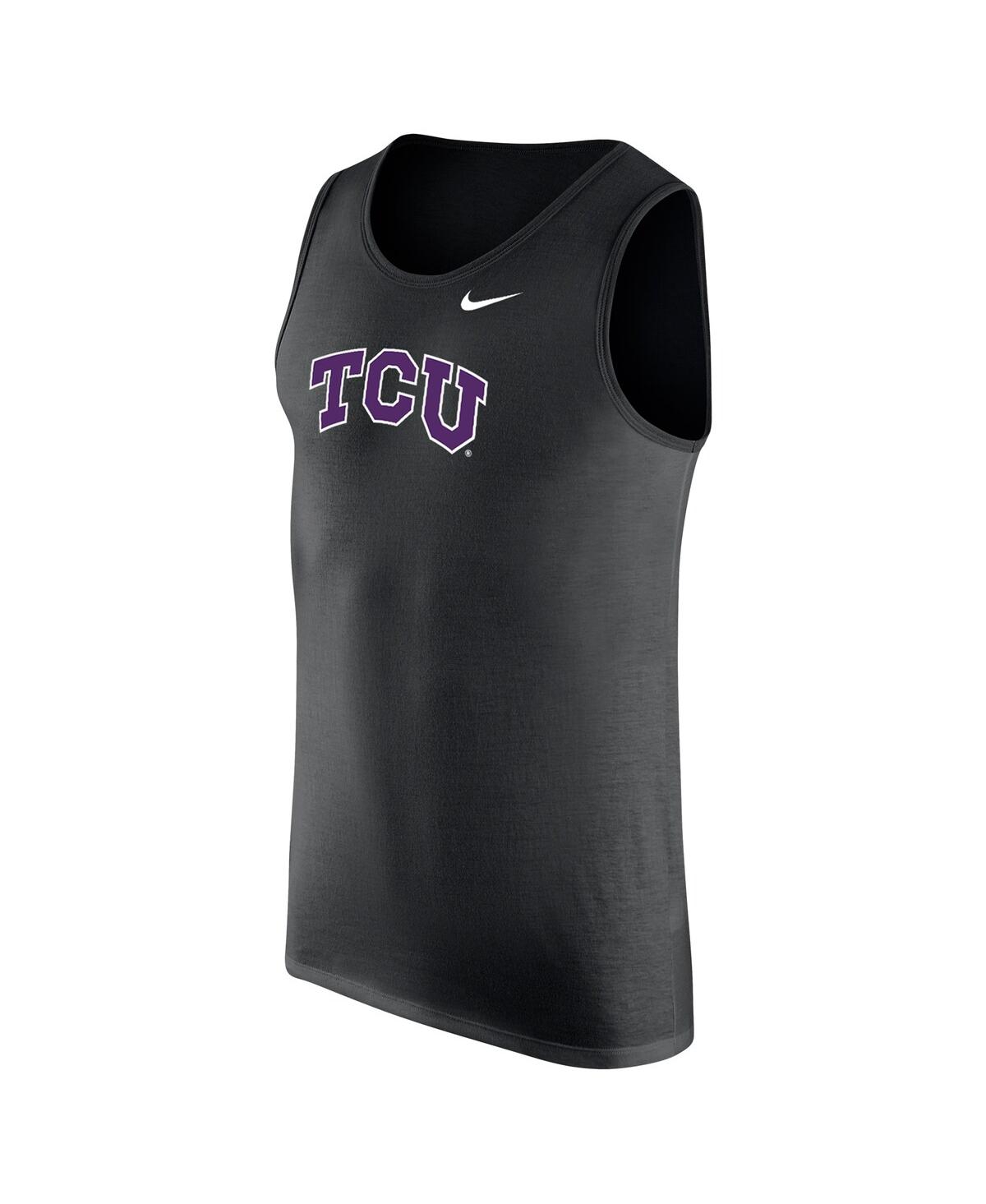Nike Men's Black Tcu Horned Frogs Tank Top In Black