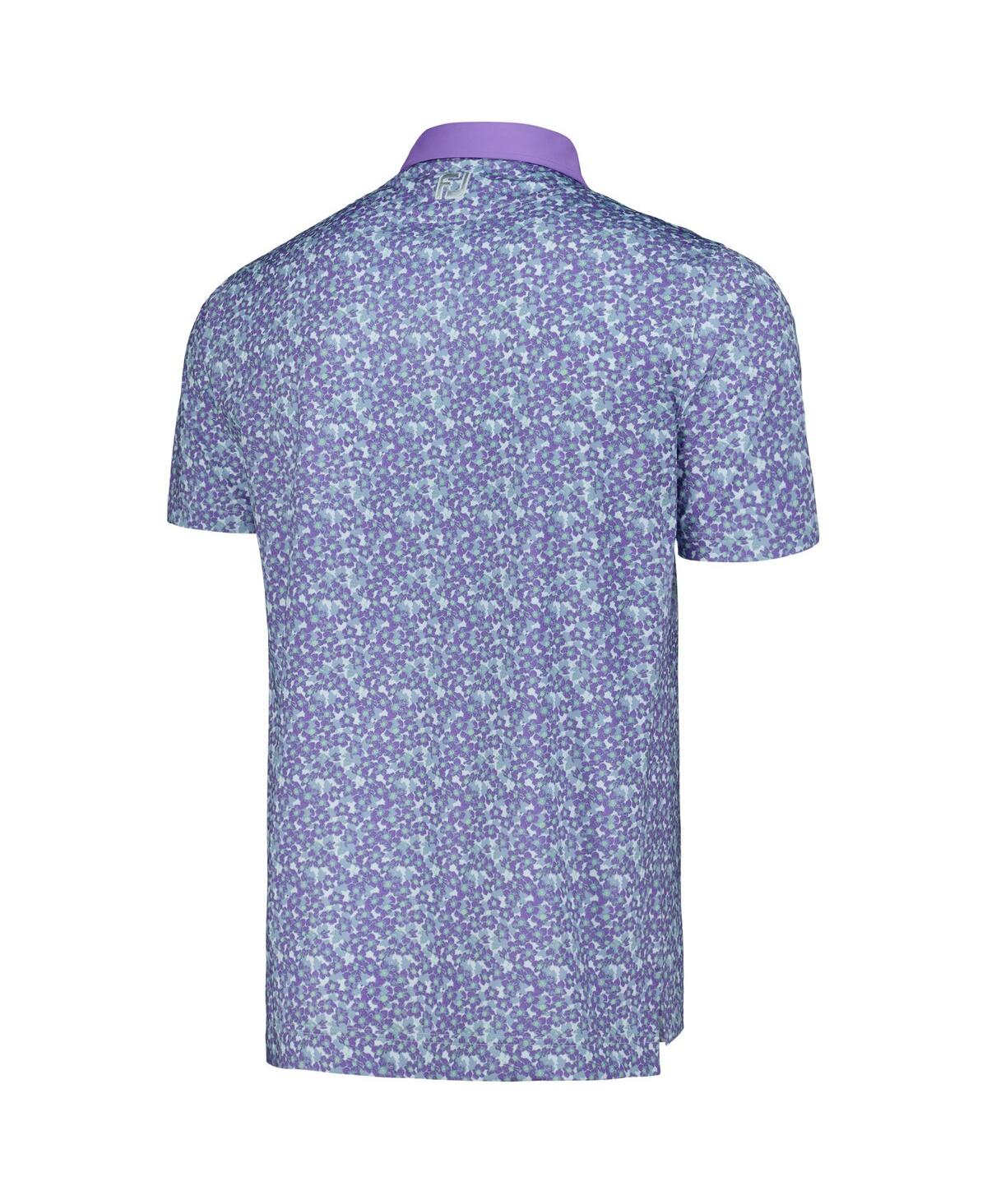 FootJoy Men'sValspar Championship Primrose Print Lisle ProDry Polo - Purple