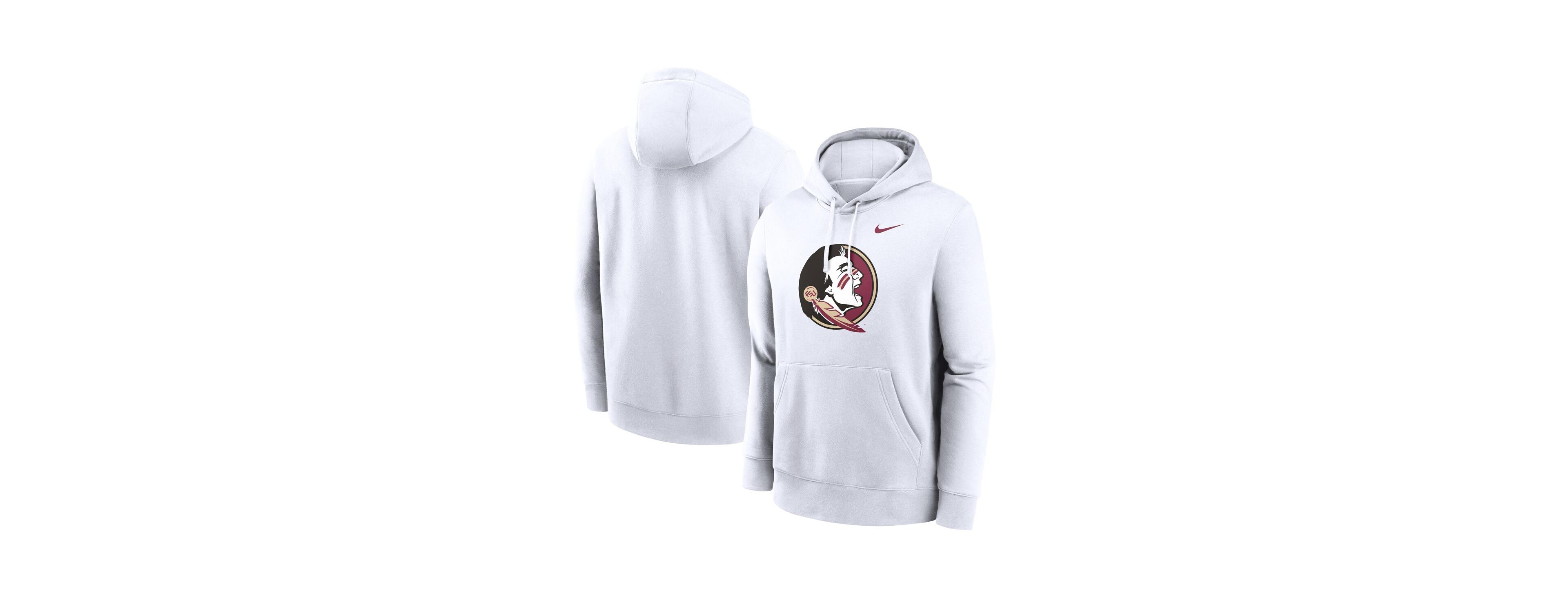 Nike Men's White Florida State Seminoles Primetime Evergreen Club Fleece Pullover Hoodie