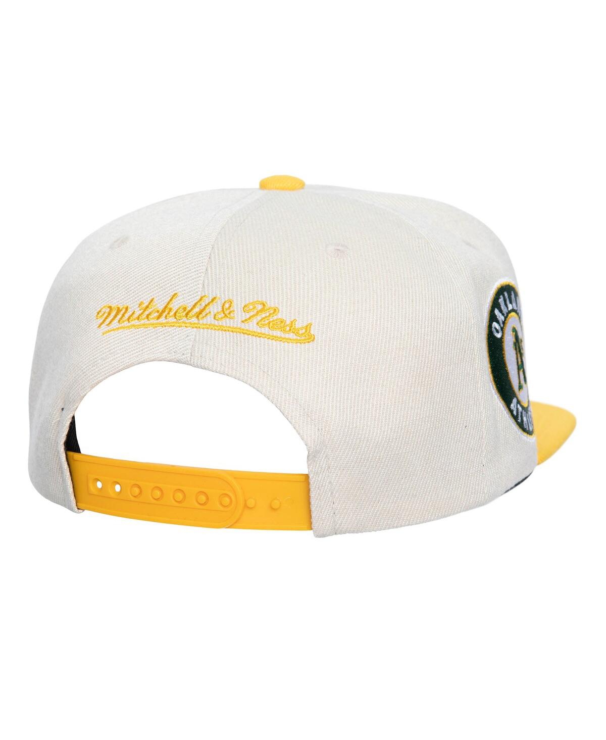 Mitchell & Ness Men'sOakland Athletics Cooperstown Collection Speed Zone Snapback Hat - Cream