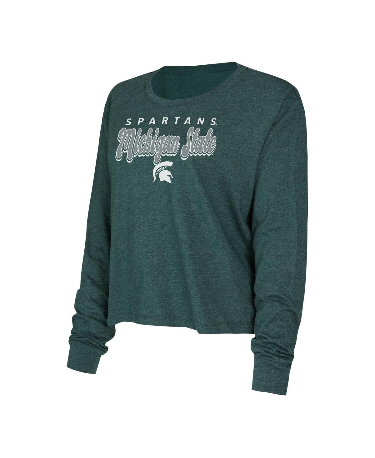 Concepts Sport Women'sMichigan State Spartans Team Color Long Sleeve T-Shirt Shorts Set - Green, Hunter Green