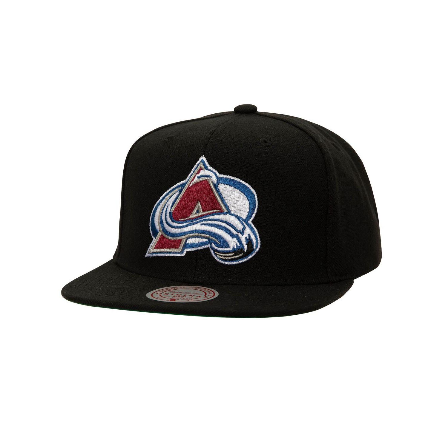 Men's Black Colorado Avalanche Core Top Spot Snapback Hat