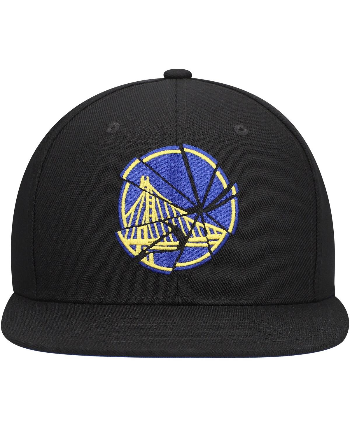 Mitchell & Ness Men's Black Golden State Warriors Shattered Snapback Hat In Black