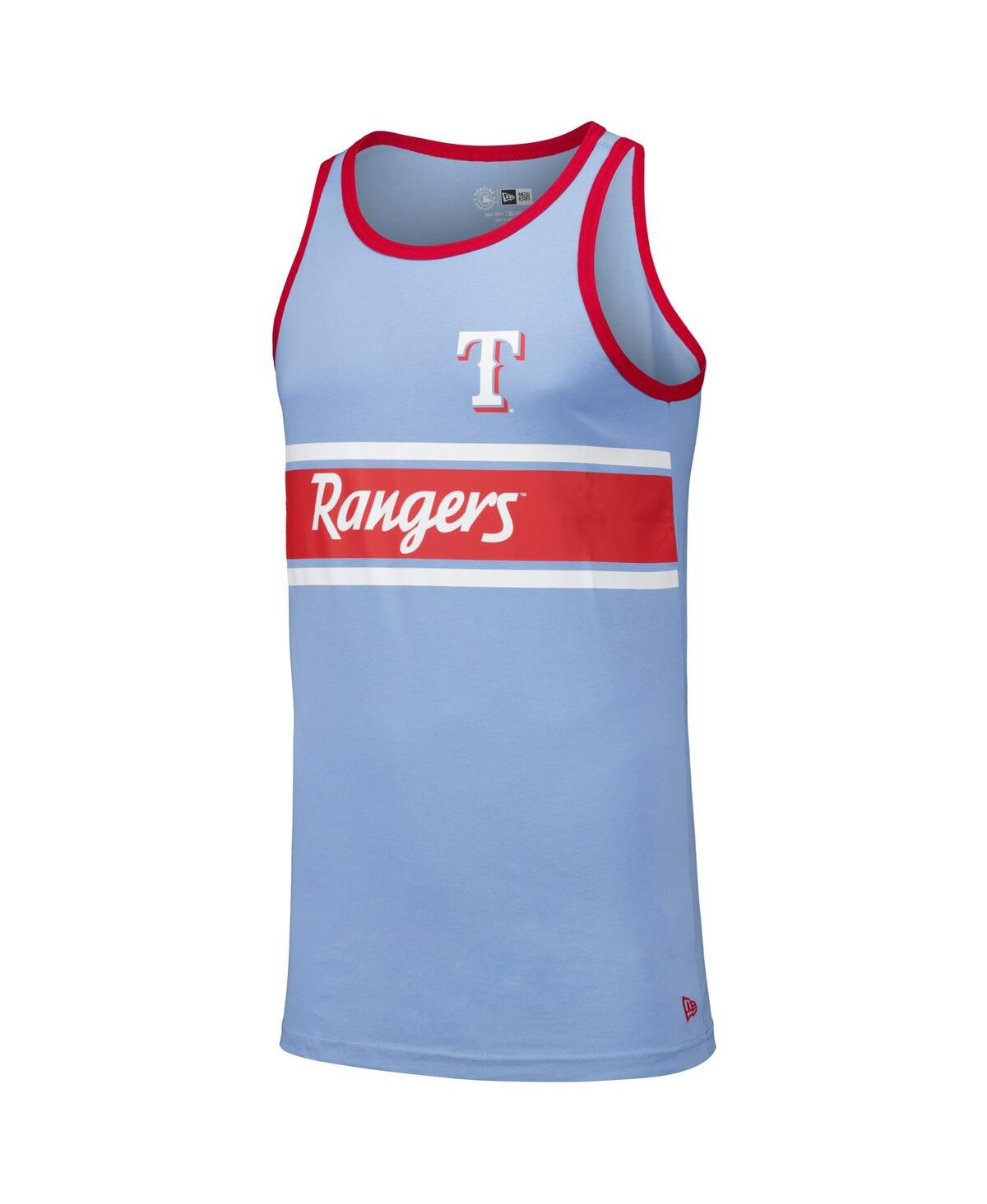 NEW ERA MEN'S LIGHT BLUE TEXAS RANGERS JERSEY RINGER TANK TOP 