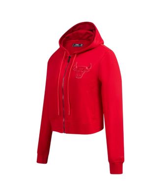 Women's Red Chicago Bulls Triple Tonal Full-Zip Hoodie