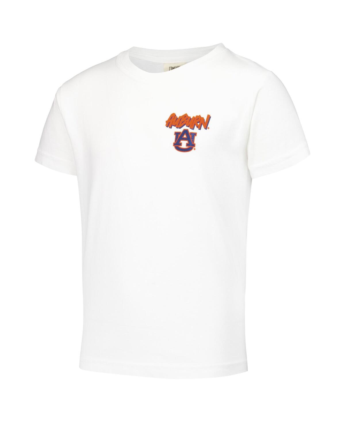 Image One Big Boys And Girls White Auburn Tigers Hyperlocal Comfort Colors T-shirt In White