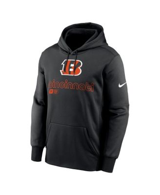 Men's Black Cincinnati Bengals Performance Pullover Hoodie