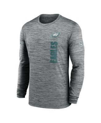 Men's Gray Philadelphia Eagles 2024 Sideline Velocity Performance Long Sleeve T-Shirt
