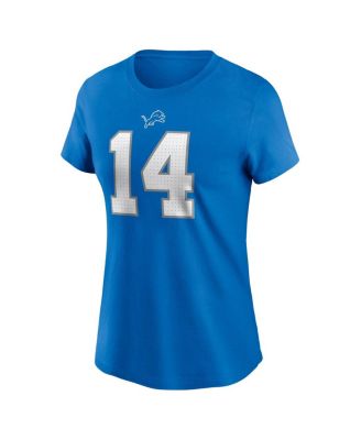 Women's Amon-Ra St. Brown Blue Detroit Lions Player Name Number T-Shirt
