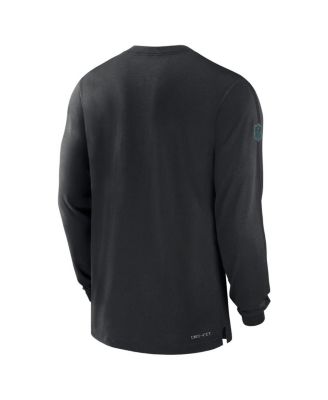 Men's Black Philadelphia Eagles Sideline Player Performance Long Sleeve T-Shirt
