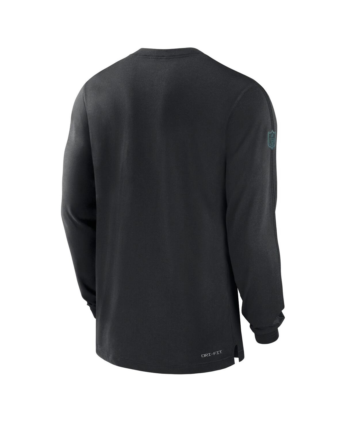 Nike Men's Black Philadelphia Eagles Sideline Player Performance Long Sleeve T-shirt In Black