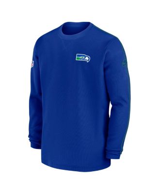 Men's Royal Seattle Seahawks Alternate Logo Coach Long Sleeve T-Shirt