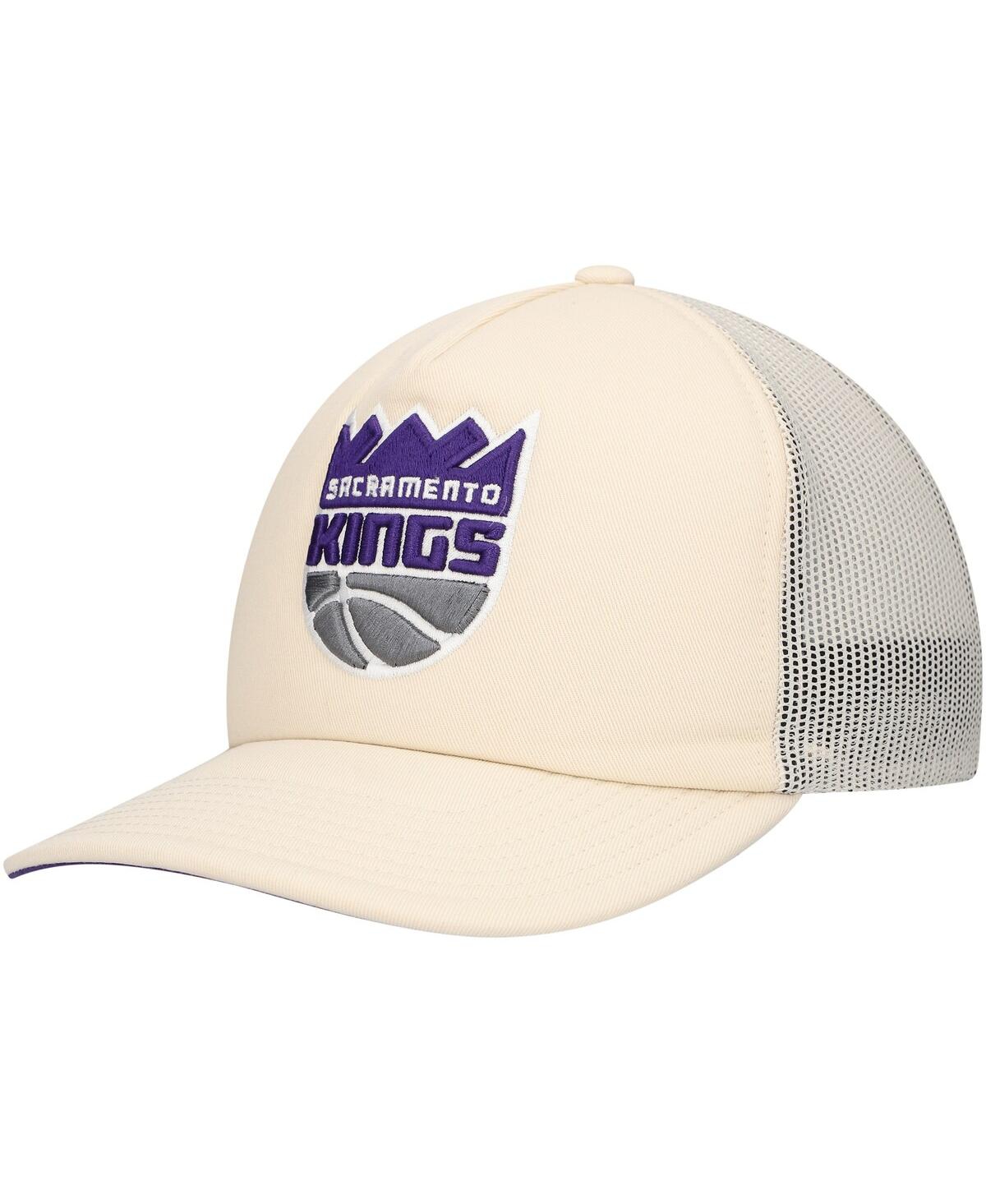 Mitchell & Ness Men's Cream Sacramento Kings Trucker Adjustable Hat In Cream